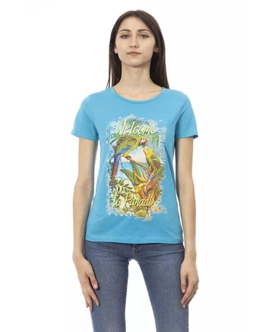TRUSSARDI ACTION Light Blue Cotton T