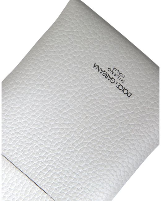 Dolce & Gabbana White Leather Purse Crossbody Sling Phone Bag for men