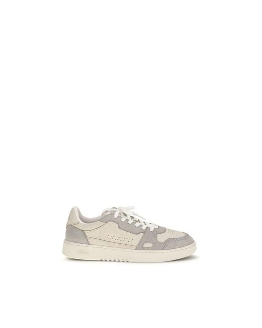 Axel Arigato White Gray Calf Leather Bos Taurus Athletic Sneakers for men