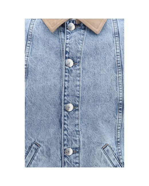 Brunello Cucinelli Blue Cotton Denim Jacket for men