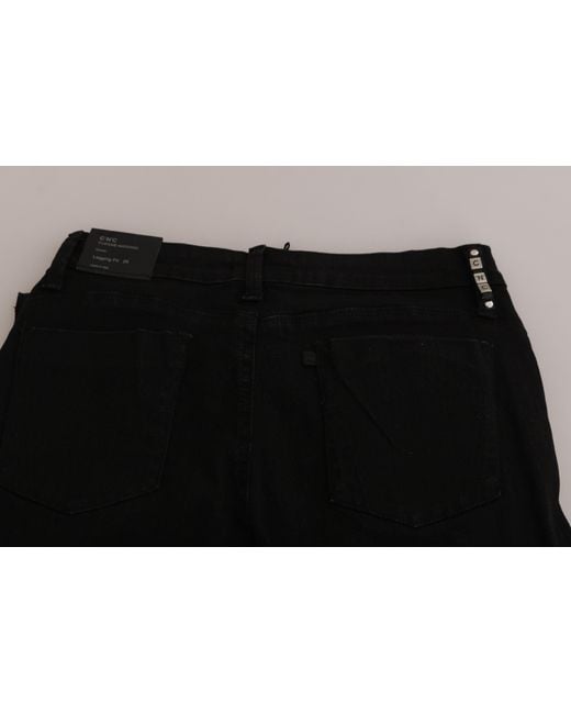 CoSTUME NATIONAL Black Embellished Mid Waist Skinny Denim Jeans
