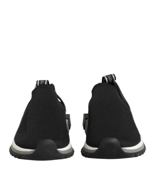 Dolce & Gabbana Black Slip On Sorrento Low Top Sneakers Shoes