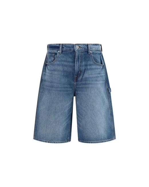7FOR Blue Cotton Bermuda Shorts for men