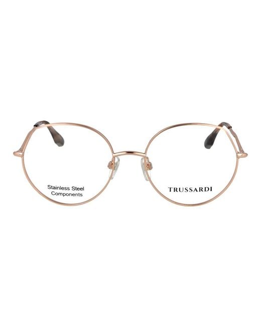 Trussardi Metallic Rose Gold Stainless Steel Glasses (frames)