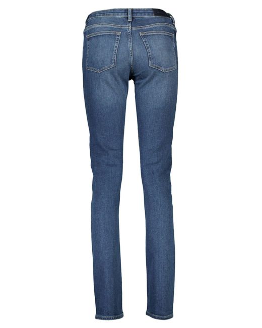 Gant Blue Sleek Slim-Fit Faded Jeans
