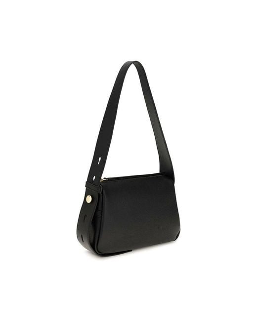 Tory Burch Black Calf Leather Bos Taurus Shoulder Bag