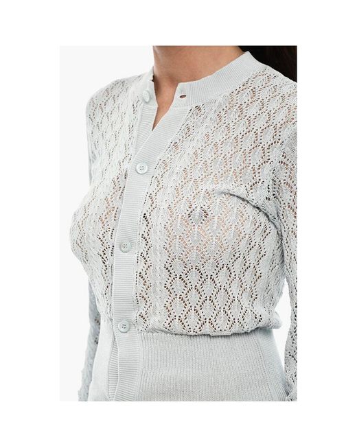 DSquared² Gray Perforated Cardigan With Logoed Buttons