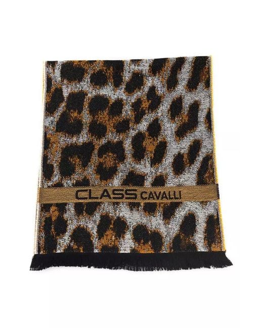 Roberto Cavalli Black Wool Scarf for men