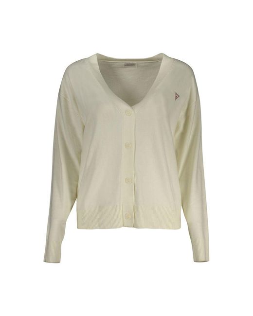 Guess Green Bianco Poliestere Cardigan