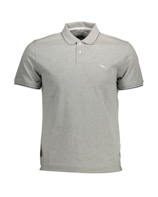 Harmont & Blaine Gray Sleek Contrast Detail Polo Shirt for men