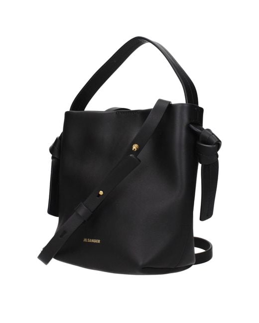 Jil Sander Black Leather Handbag