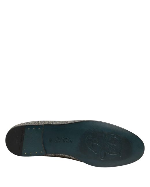 Dolce & Gabbana Gray Lurex Glitter Men Dress Loafers Shoes for men