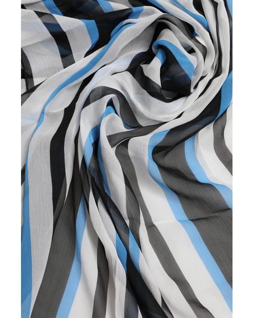 Dolce & Gabbana Blue Striped Neck Warmer Wrap Scarf for men
