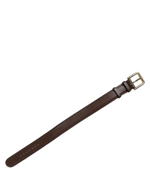 Dolce & Gabbana Brown Calfskin Leather Gold Buckle Belt Strap Bracelet
