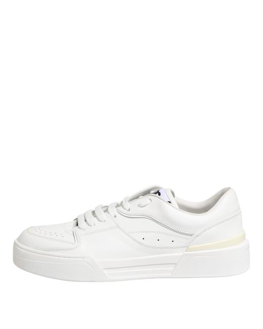 Dolce & Gabbana White Miami Leather Low Top Sneakers Shoes for men