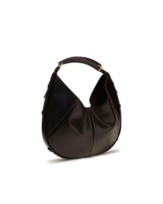 Saint Laurent Black Brown Calf Leather Bos Taurus Shoulder Bag