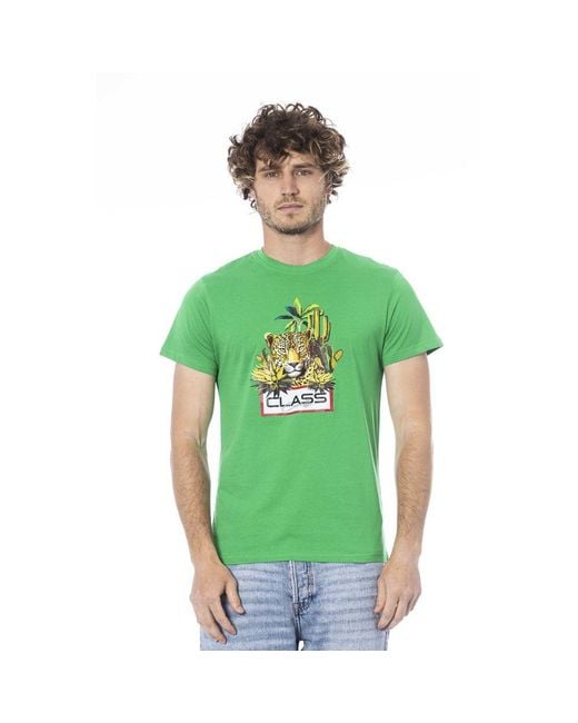 Roberto Cavalli Green Cotton Men T for men