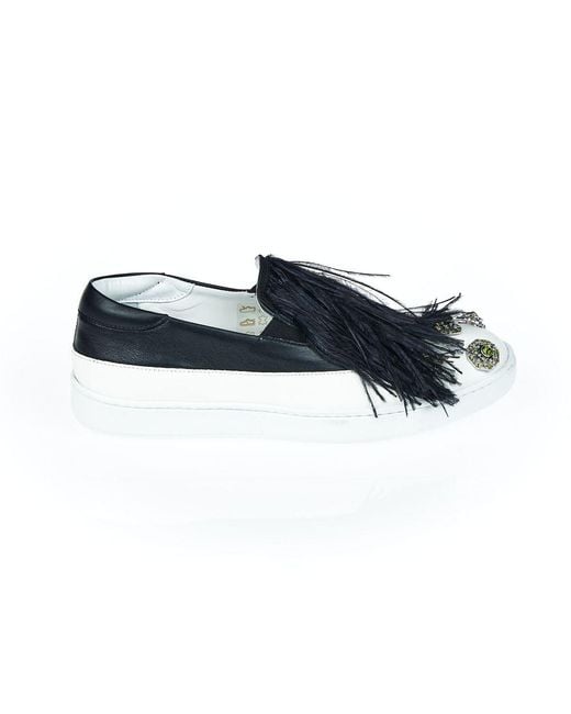 MR & MRS Blue Black Leather Slip