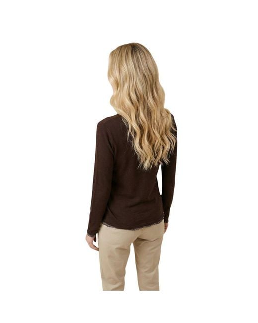 Street One Brown Cotton Long Sleeve T