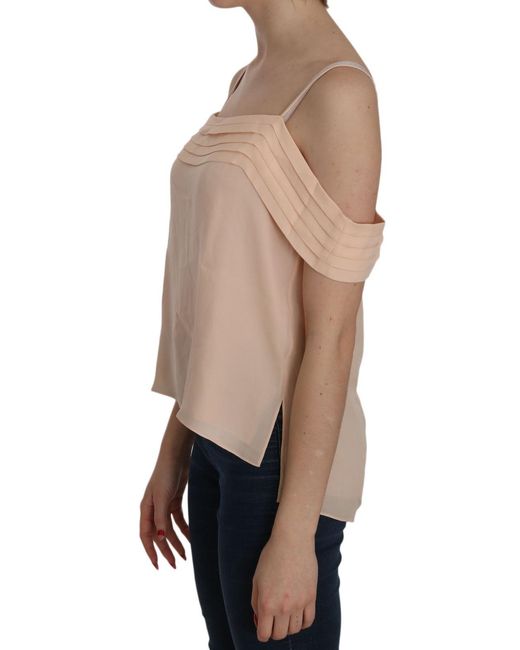 Alexander Wang Blue Orange Off Shoulder Strap Square Neck Top Blouse