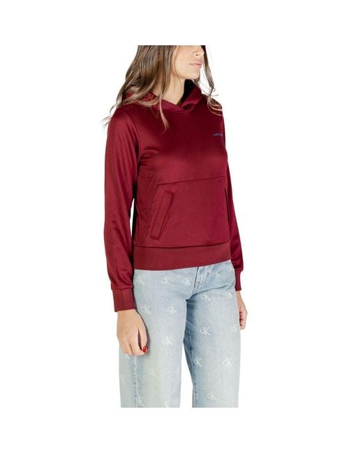 Calvin Klein Red Bordeaux Cotton Hoodie