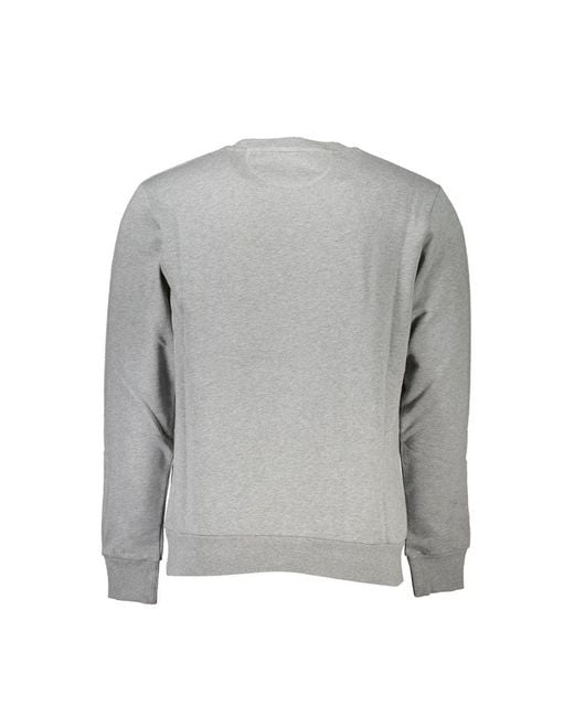 La Martina Gray Chic Crew Neck Cotton Sweatshirt for men
