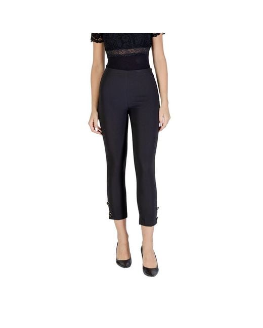 Rinascimento Blue Black Polyester Casual Pants