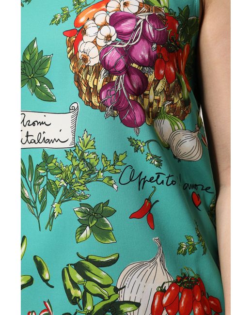Dolce & Gabbana Green Multicolor Floral Silk Sleeveless Tank Top for men