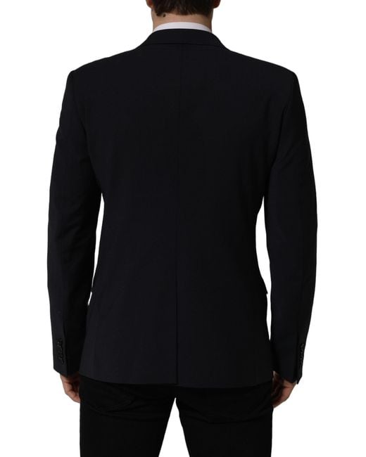 Dolce & Gabbana Dark Blue Wool Single Breasted Men Blazer Jacket for men