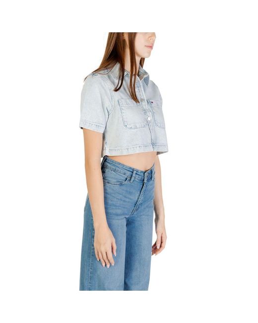 Tommy Hilfiger Light Blue Recycled Cotton Shortsleeve Shirt