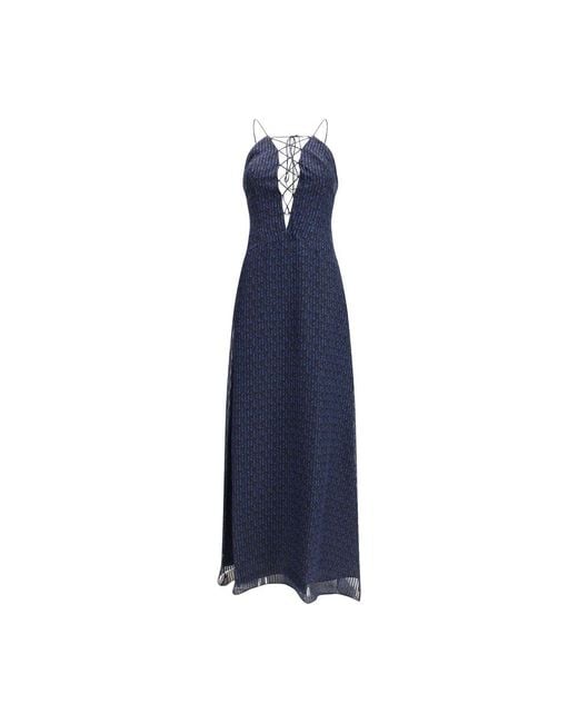 Kristina Ti Blue Silk Casual Dress