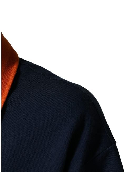 Dolce & Gabbana Navy Blue Cotton Logo Short Sleeves Men Polo T for men