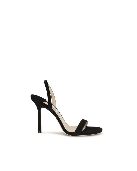 Jimmy Choo Black Calf Leather Bos Taurus Stiletto Heel Sandals