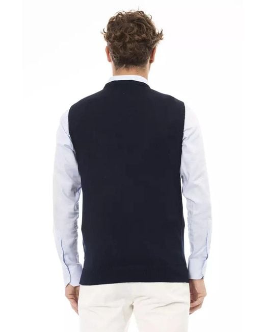 Alpha Studio Blue Viscose Men's V for men