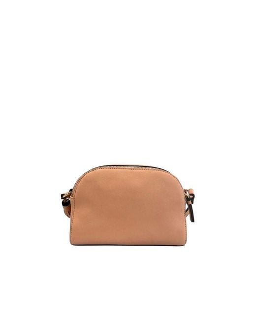 Twinset Brown Pink Faux Leather Crossbody