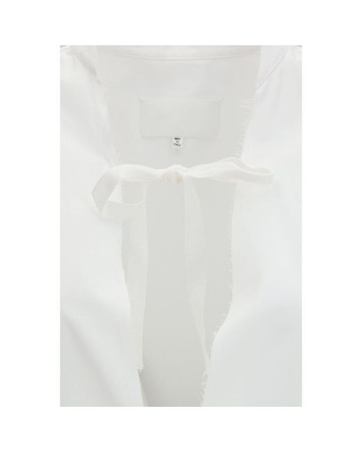 Maison Margiela Gray White Cotton Casual Dress