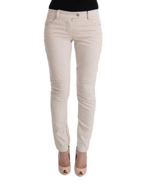 Ermanno Scervino White Chic Slim Fit Denim Treasure