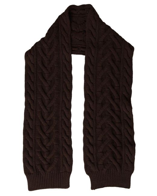 Dolce & Gabbana Black Brown Cashmere Knit Neck Wrap Shawl Scarf