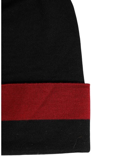 Dolce & Gabbana Black Cuffed "I'M The Only Prince Royal\ Beanie Hat for men