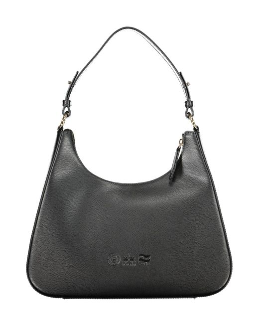 La Martina Black Elegant Leather Shoulder Bag