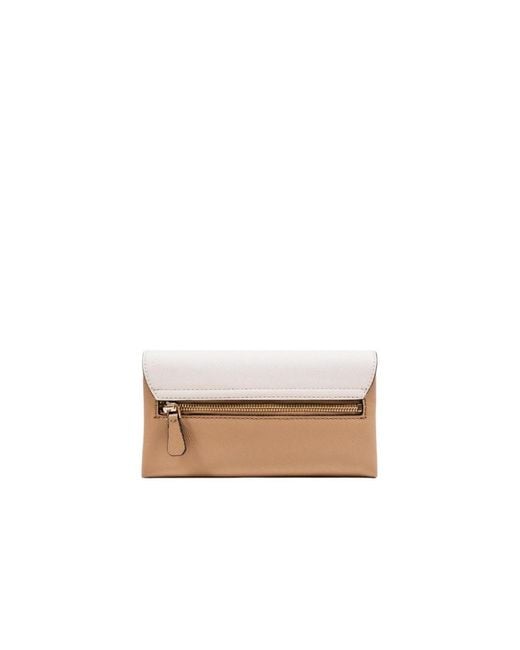 Guess White Beige Polyethylene Clutch Bag