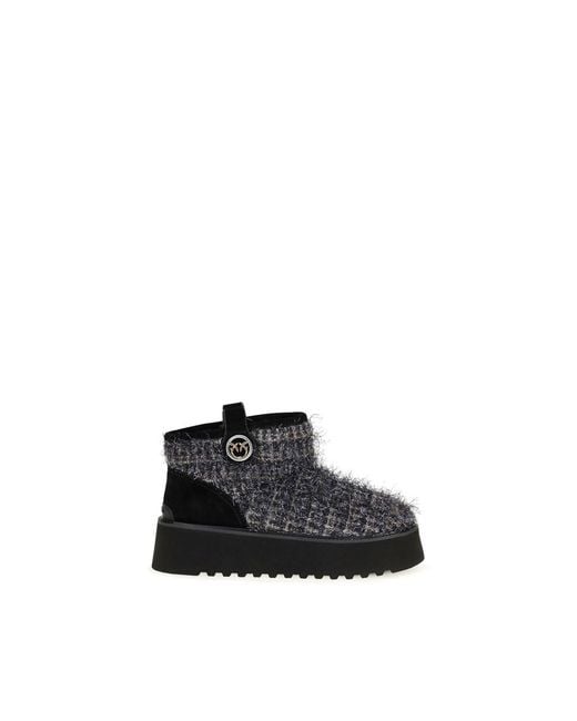 Pinko Black Fabric Ankle Boots