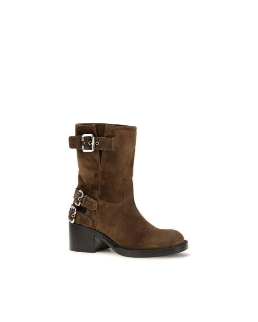 Chloé Brown Calf Leather Bos Taurus Ankle Boots