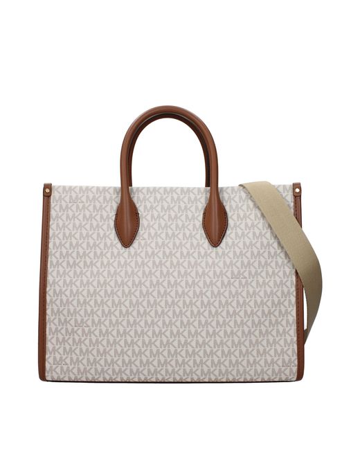 Michael Kors Brown Handbags Mirella Fabric