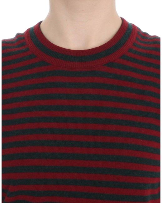 Dolce & Gabbana Red Cashmere Short Sleeve Sweater