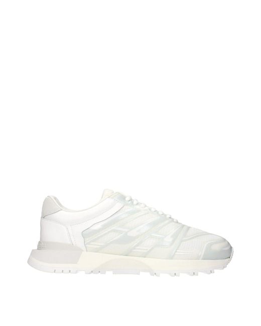 Maison Margiela White Fabric Athletic Sneakers for men