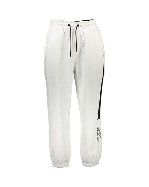 Calvin Klein White Cotton Men's Sweatpant for men