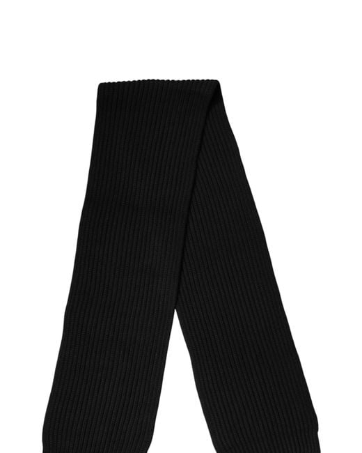 Dolce & Gabbana Black Cashmere Knit Neck Wrap Shawl 202Cm X 26Cm Scarf for men
