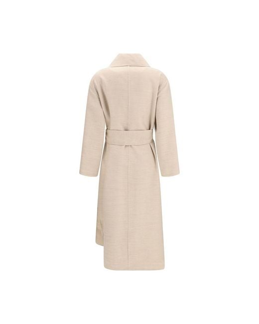 Fabiana Filippi Natural Beige Wool Oves Aries Coat