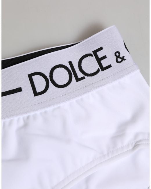 Dolce & Gabbana Blue Nylon Logo Waistband Shorts Underwear Elastane